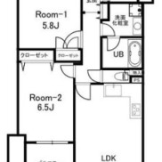 新規リノベーション後引渡し　LDK11.5帖の2LDKファミリーマンション　南西向きで日当り良好(間取)
